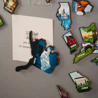 Imán de nevera con mapa del mundo personalizable al por mayor nuevo producto de madera con impresión UV para regalos de vacaciones