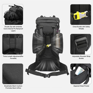 <span class=keywords><strong>Mochila</strong></span> Táctica Impermeable, Material Oxford Resistente, Forro <span class=keywords><strong>de</strong></span> Poliéster, Cierre <span class=keywords><strong>de</strong></span> Cremallera, <span class=keywords><strong>Mochila</strong></span> Moderna para Senderismo, Escuela y Uso Diario - Product Image 5