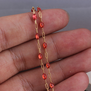 14K Gold Filled 2MM Flat Rectangular Link Chain Colorful Beaded Enamel Chain for DIY Bracelet Necklace <strong>Jewelry</strong> Making <strong>Supplies</strong> - Product Image 2