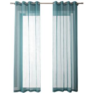 En gros Style Moderne Ready Made <span class=keywords><strong>Pas</strong></span> <span class=keywords><strong>Cher</strong></span> Blanc Couleur Salon Organza Voile Sheer Rideaux Avec Oeillets - Product Image 6