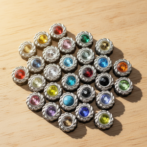 Remaches de Cristal con Pedrería, Remaches Rápidos de Aleación Plateada para Manualidades en Cuero y Bricolaje - Product Image 1