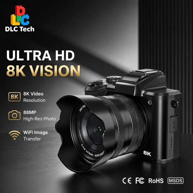 DLC DC226  8K New Model Professional Compact Digital Cam with  LED Fill Light  for  Delay Record Multi Scene Shooting Camcorder