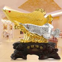 Statue d'Arowana en résine de luxe, décoration d'intérieur chinoise haut de gamme, Feng Shui, décoration de salon, figurine de poisson Arowana Feng Shui, 2023