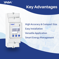 Compteur d'énergie monophasé RS485 Modbus RTU 80A sur rail DIN, compteur numérique KWh avec enregistreur de données pour bâtiments intelligents et chargeurs de véhicules électriques