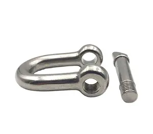 Marine Anchor Shackle Bolt Forelock Shackle Hook 14mm D Dee Shackle Stainless Steel Hitch for Poultry