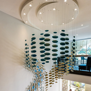 Design contemporaneo personalizzabile cristallo di vetro grande <span class=keywords><strong>sfera</strong></span> di Illuminazione Lampadario moderno - Product Image 3