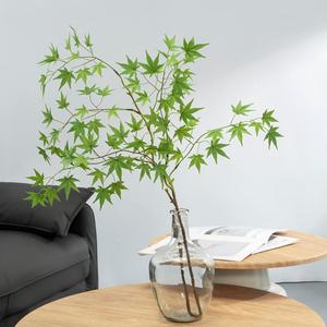 Feuille d'érable <span class=keywords><strong>japonais</strong></span> artificielle à tige unique de 113 cm, 4 couleurs, fausse branche d'érable rouge pour la décoration d'automne à la maison - Product Image 4