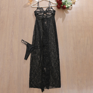 New Sexy Fashion Lace Leopard Print Camisole Nightgown <b>Women's</b> Erotic Lingerie Thong Two-Piece Set - Product Image 5