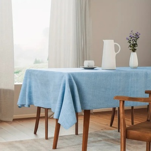 Custom Solid Color Linen Kitchen Table Cloth Runner Luxury Fabric Wholesale Custom Size 100% Linen <b>Tablecloths</b> Wedding for Hotel - Product Image 3