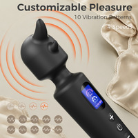 Ensemble de vibrateurs Rhino AV avec têtes interchangeables en silicone, 10 vitesses, fréquence variable, écran d'affichage, charge USB-C, 85 dB silencieux pour