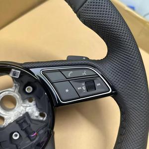 Volante Deportivo <span class=keywords><strong>S</strong></span>-<span class=keywords><strong>Line</strong></span> con Botón de Arranque, Media Fibra de Carbono, LED, Cuero Perforado R8 para Audi <span class=keywords><strong>A1</strong></span> A3 A4 A5 A6 A6L A7 A8 Q3 Q5 - Product Image 3