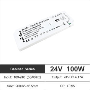 Ultrathin 100W Constant Voltage PF>0.95 Cabinet <b>LED</b> Switching Power Supply 100-240VAC-DC12V 24V IP20 Plastic <b>LED</b> <b>Strip</b> Driver - Product Image 4