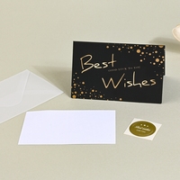 Vente en gros de cartes de vœux de luxe typographique en or carte de visite personnalisée cartes de remerciement en relief avec enveloppes