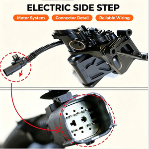 Pedane Laterali Retrattili Elettriche a LED MASSAIT per <span class=keywords><strong>Land</strong></span> <span class=keywords><strong>Rover</strong></span> <span class=keywords><strong>Discovery</strong></span> 3, in Alluminio Anti-Pizzicamento, Nere, Senza Foratura - Product Image 6