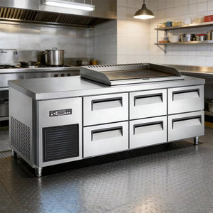 Congelatore Commerciale a Sei Cassetti da 1,8 m, Congelatore a Cassetti Commerciale Raffreddato ad Aria, Accesso a Doppia Guida Scorrevole per <span class=keywords><strong>Ristoranti</strong></span> - Product Image 4