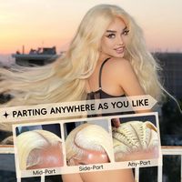 Haute qualité HD longue 613 Blonde vague de corps brut brésilien plumé pré coupé avant de lacet perruques avec des cheveux de bébé prêt à l'emploi femmes noires