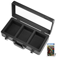 Étui de rangement de luxe pour cartes gradées avec fenêtre, en mousse EVA, support professionnel pour cartes PSA BGS SGC, mallette de transport en aluminium pour cartes à collectionner