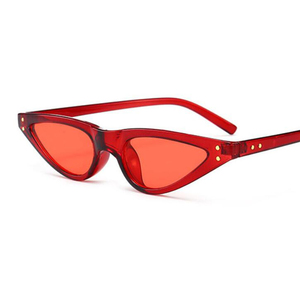Ojo de Gato remache Gafas de sol para mujer Retro Triangular Gafas de marca clásica de los 90 pequeño tonos flacos Gafas - Product Image 3
