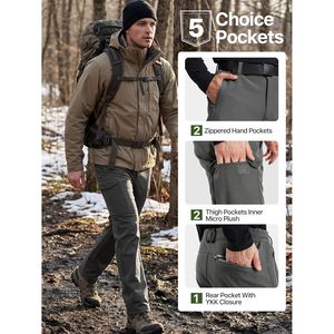 Pantalon cargo softshell doublé polaire pour homme FOXA, idéal pour le ski et la randonnée - Product Image 5