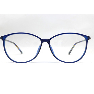 Montures de lunettes rondes unisexes à monture complète, verres en résine bleue unie, pour adultes, toutes formes de visage - Product Image 2
