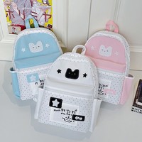 Tas Ransel Nilon Lucu Anti Air Kasual Bernapas Motif Kartun Anime Kapasitas Besar untuk Pelajar Wanita, Gaya Preppy Trendi Terbaru