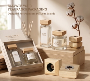 Vietnam WeWood Capuchon diffuseur en bois robuste et durable, design carré simple et élégant, pour flacon de parfum - Product Image 4