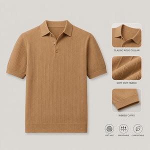 Polo de Punto Personalizado con Logotipo para Hombre, Manga Corta, Transpirable, Ropa Casual, Compatible con OEM ODM, MOQ Bajo, Entrega Rápida - Product Image 2
