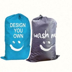 Hot Selling Travel Waterproof Large Size Nylon Polyester Washable <b>Drawstring</b> <b>Laundry</b> <b>Bag</b> for Dirty Clothes - Product Image 4