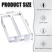 Support de cartes en acrylique transparent personnalisé, cadeau d'affaires, présentoir de nom de bureau, base carrée personnalisable pour cartes de visite