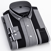 Herren-Modehemd mit 100 % Polyester-Print, Freizeit, Langarm, mit Knopfleiste, Casual 2300
