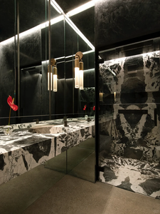 Napoleón, piedra Natural de lujo, mármol negro, venas blancas, modernas para decoración de interiores para tops de tocador inspirados en Bvlgari Grand - Product Image 6