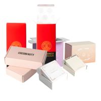 Échantillon Gratuit Boîtes d'expédition personnalisées imperméables avec pelliculage mat, boîtes postales, emballages cadeaux, cartons pour vêtements, durables