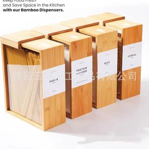 Caja de Almacenamiento de Madera de Bambú con Diseño de Grano de Madera, Rectangular, 22.4 cm, Tapa de Madera Hermética, para Almacenamiento de Arroz, Uso en Cocina o Escritorio - Product Image 2