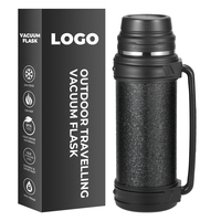 Botol Vakum Stainless Steel Kapasitas Besar 1600ML, Dinding Ganda Anti Bocor, dengan Gagang, untuk Perjalanan
