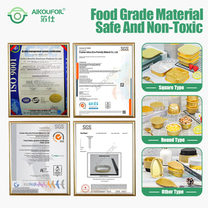Bossfoil nhôm lá chảo tùy chỉnh kim loại bao bì thực phẩm cung cấp gói hộp thực phẩm nhiệt niêm phong nhôm container - Product Image 6