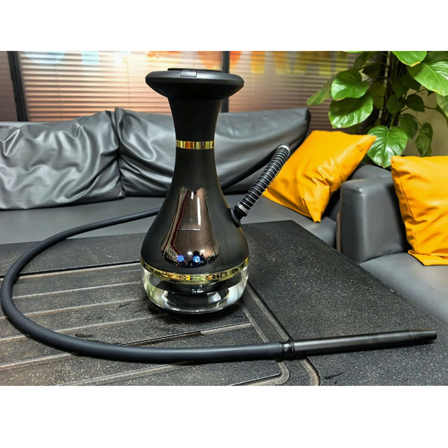 2026 Latest Durable Frosted Portable Gold Chicha Electric Hookah Gift Box in Luxury Bags Stainless Steel USB Plug