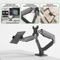 Support double moniteur 13-32 pouces et ordinateur portable 10-17 pouces en acier laminé à froid épaissi, haute qualité, réglable, à compression, capacité de charge 10 KG