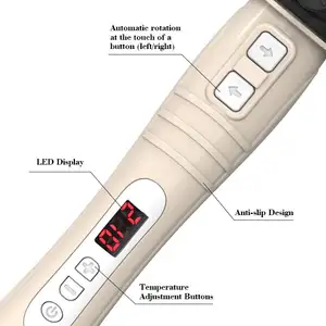 새로운 전문 자동 열풍 살롱 헤어 컬링 빗 2 대 1 헤어 스트레이트너 헤어 컬러 드라이 LCD LED 디스플레이 큰 물결