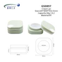 Pot carré de luxe en PP de 30g avec pompe pulvérisatrice, emballage cosmétique anti-fuite pour lotion et baume, personnalisable OEM/ODM avec logo sérigraphié