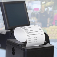 Rouleaux de papier thermique personnalisables en gros pour usine, 80x80mm, simple couche, sans BPA, 100% pâte de bois, 45-80 GSM, pour caisse enregistreuse