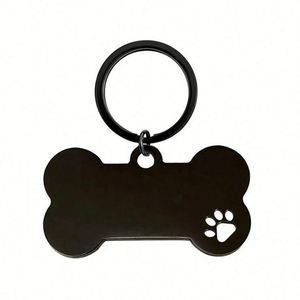 Personalize Engraving LOGO Blank Metal Bone Shape Dog Pet <b>ID</b> Name <b>Tags</b> with Key Ring - Product Image 3