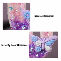 Bougies personnalisées élégantes numérotées avec motif papillon dégradé violet scintillant, bougies d'anniversaire pour pâtisseries et vente au détail