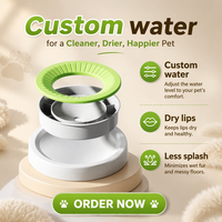 Gamelle pour animaux domestiques (chats et chiens) d'intérieur, anti-poussière, antibactérienne, facile à nettoyer, avec volume d'eau réglable (600 ml et 1200 ml), ne mouillant pas la bouche – Vente en gros
