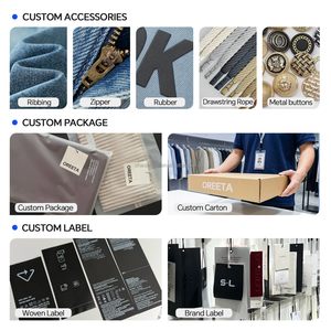 Jeans streetwear pour hommes avec logo personnalisé, rivets de haute qualité, déchirés, micro-flare, coupe ample, impression de marque personnalisée - Product Image 5