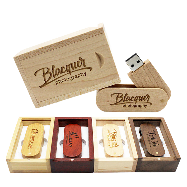 New High Quality HAOYUE USB 2.0/3.0 1-64GB Flash Memory Drive Wooden Bamboo Business Promotion Gifts 1-Year No Encryption