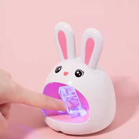 Lampe à ongles portable mini mignonne en forme de lapin, double source de lumière, 18W, séchage rapide du vernis gel, lampe UV pour ongles