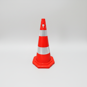 Cono de Tráfico Fluorescente Naranja de PVC de 70 cm de Altura, Microprismático, Reflectante, de Seguridad para Carreteras, Estacionamientos y Construcción, Barrera de Tráfico Doble - Product Image 4