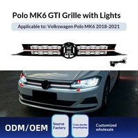 Grille centrale ABS nid d'abeille entièrement noire pour Volkswagen Polo MK6 GTI (2018-2021) – Modèle OLIVER – Adaptation transfrontalière