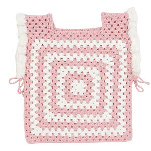 Suéter Personalizado para Niños OEM y ODM, <span class=keywords><strong>Chaleco</strong></span> de Algodón Tejido <span class=keywords><strong>a</strong></span> <span class=keywords><strong>Crochet</strong></span> Hecho <span class=keywords><strong>a</strong></span> Mano para Bebés, <span class=keywords><strong>Chaleco</strong></span> de Suéter para Niñas Pequeñas - Product Image 5
