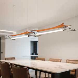 Lampe suspendue moderne minimaliste, longue, LED E27, avec commande par interrupteur, pour bureau, restaurant, bar, réception d'hôtel - Product Image 1